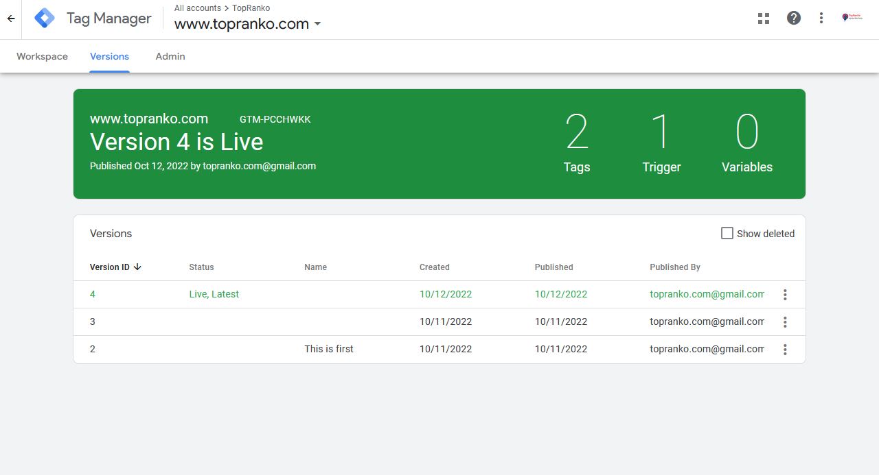 GTM Configuration 