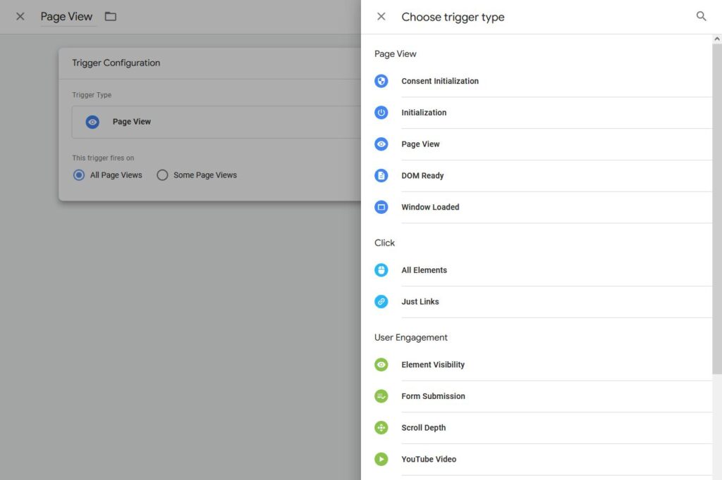 Triggers in Google Tag Manager